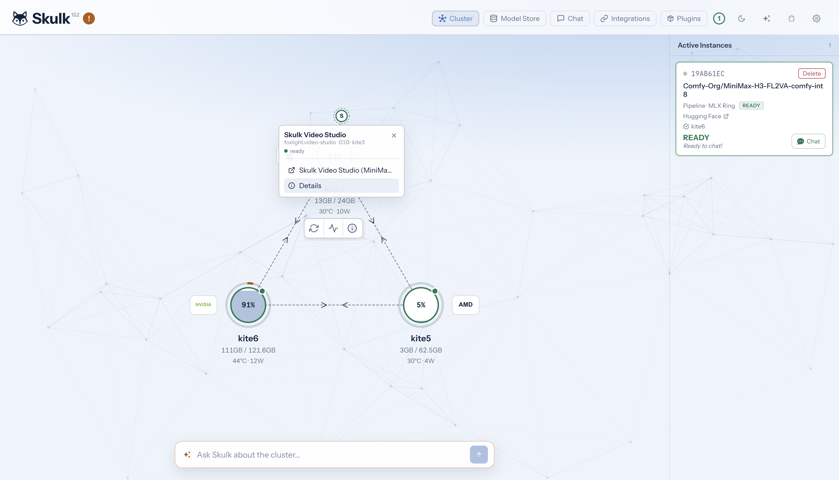 Skulk™ Video Studio appears as an application satellite in the Skulk™ dashboard
